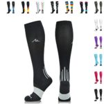 NEWZILL Men & Women’s Compression Socks for Athletic, Nurses, Shin Splints, Maternity & Flight Travel, Black – Small (1 pair)