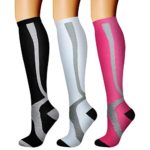 CHARMKING Compression Socks (3 Pairs) 15-20 mmHg is Best Athletic & Medical for Men & Women, Running, Flight, Travel, Nurses, Edema – Boost Performance, Blood Circulation & Recovery (L/XL,Assorted 11)
