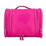 Hanging Travel Toiletry Bag Large Cosmetic Bag Waterproof Makeup Organizer for Women and Men Portable Bathroom Shower Bag with Sturdy Hook, Pink