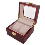 Watch Display Storage Box, 2Grids Portable Travel Glossy Collector Case Organizer