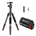 BONFOTO B690C Lightweight Carbon Fiber Portable Tripod Compact Travel Camera with Ball Head,1/4″ Quick Release Plate and Carry Bag for Canon Nikon Sony Samsung Panasonic Fuji Olympus DSLR Cameras