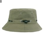 Brave669 Solid Color Bucket Hat Unisex Outdoor Travel Fishing Men Women Casual Sun Cap Army Green