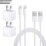 iPhone Charger, MFi Certified Cable, Travel Wall Power Adapter, [2-Pack] USB Data Charge Sync Cable Compatible with iPhone 11 Pro Max11 Pro X /8 Plus/7 Plus/6s/6 Plus/6s Plus/5c/XS/XR/XS Max/iPad/iPod