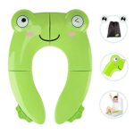 Portable Potty Seat for Toddler Travel – Foldable Non-Slip Potty Training Toilet Seat Cover for Boys/Girls, Baby/Kids with Drawstring Bag