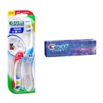 Travel Folding Soft Toothbrush (2 Pack) and Crest Travel 3D White Toothpaste (0.85 Ounce)