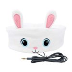 CozyPhones Kids Headphones Volume Limited with Ultra-Thin Speakers & Super Soft Fleece Headband – Perfect Toddlers & Children’s Earphones for Home, School & Travel – White Bunny