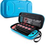 Mumba Carrying Case for Nintendo Switch, Deluxe Protective Travel Carry Case Pouch for Nintendo Switch Console & Accessories [Dual Protection] [Large Capacity] (Blue)