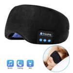Voerou Sleep Headphones Wireless Bluetooth Sleep Eye Mask Music and Ultra Thin Speakers Perfect for Sleeping, Air Travel,Meditation and Relaxation – Black