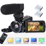 Video Camera Camcorder WiFi IR Night Vision FHD 1080P 30FPS 26MP YouTube Vlogging Camera Recorder 3″ Touch Screen 16X Digital Zoom Digital Camera with Microphone Remote Control