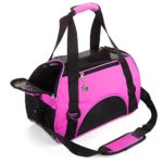 ZaneSun Cat Carrier,Soft-Sided Pet Travel Carrier for Cats,Dogs Puppy Comfort Portable Foldable Pet Bag Airline Approved (Large,Pink)