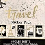 Elegant Blooms & Things Travel Sticker Book, 235 pcs, Black, Gold Foil, White, Journals, Albums, Planners