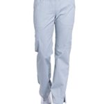 CHEROKEE Workwear Professionals WW170 Women’s Mid Rise, Straight Leg Pull-On Pant, Grey, Large Petite