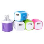 USB Wall Charger, GiGreen 5PC Single Port USB Cube Plug 1A/5V Fast Travel Charging Block Wall Adapter Compatible Phone XS MAX/X/8/7/6S Plus, Samsung S10/S9+/S8/S7/S6 Edge/Note 8, LG G7/G6/G5/V30, Moto