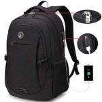 SOLDIERKNIFE Durable Waterproof Anti Theft Laptop Backpack Travel Backpacks Bookbag with usb Charging Port for Women & Men School College Students Backpack Fits 15.6 Inch Laptop Black