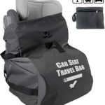 Car Seat Travel Bag for Airplane Gate Check, Fold into Portable Pouch, Grey