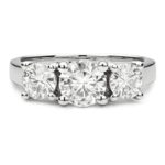 Forever Brilliant Round 6.5mm Moissanite 3 Stone Engagement Ring, 2.00cttw DEW by Charles & Colvard