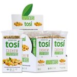 Tosi Organic SuperBites Vegan Snacks, Cashew, 2.4oz (Pack of 12), Gluten Free, Omega 3s, Plant Protein Bars with Flax and Chia Seeds