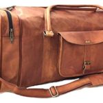 28″ Leather Duffle Bag Weekender Bags Canvas Overnight Travel leather Travel bag menCarry On Tote Bag with Luggage Sleeve