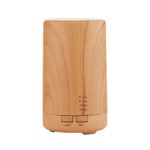 100ml USB Essential Oil Aromatherapy Diffuser Portable Mini wood grain Humidifier Air Refresher Timer Auto-Off Safety Switch 7 LED Light Colors for Home Office Car Vehicle Travel
