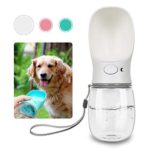QQPETS Dog Water Bottle for Walking, Dispenser Pet Portable Dogs Cats 12OZ Travel Drink Bottle Bowls BPA Freee,Leak Proof,Food Grade (Elegant White)