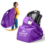 Car Seat Travel Bag Backpack for Gate Check Bag – Waterproof – 600D Nylon Fabric W/Adjustable Strap 18x18x34 inch (Purple)