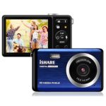 Compact Digital Camera, Rechargeable 20MP Kids Camera with 2.8″ LCD 8X Digital Zoom for Adult Seniors Elders（Blue）