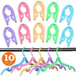 HEROOFAM 10Pcs Travel Hangers,Travel Accessories Portable Folding Clothes Hangers Drying Rack for Travel and Home,Non-Slip Coat Hangers