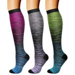 CHARMKING Compression Socks (3 Pairs) 15-20 mmHg is Best Athletic & Medical for Men & Women, Running, Flight, Travel, Nurses, Edema – Boost Performance, Blood Circulation & Recovery (L/XL,Assorted 32)