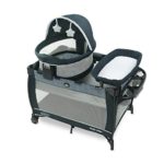 Graco Pack ‘n Play Travel Dome LX Playard | Includes Portable Bassinet, Full-Size Infant Bassinet, and Diaper Changer, Leyton
