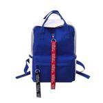 Keepfit Leisure Zipper Book Bag, Double Strap Backpack Student Bag Couple Travel Bag Shoulder Bag (Blue)