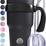 ALBOR Triple Insulated Stainless Steel Tumbler 30 Oz Black Coffee Travel Mug With Handle