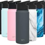 Simple Modern SM-18-GPH 18 Ounce Summit Sports Water Bottle – Travel Mug Stainless Steel Tumbler Flask +2 Lids – Wide Mouth Double Wall Vacuum Insulated Gray Leakproof, Graphite