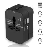 Travel Adapter, Sundix Worldwide All in One Universal Travel Plug Adapter AC Power Plug Converter Wall Charger with Dual USB Charging Ports for USA EU UK AUS Cell Phone Laptop
