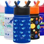 Simple Modern SMC-S-10-SBT 10oz Summit Kids Water Bottle Thermos with Straw Lid – Dishwasher Safe Vacuum Insulated Double Wall Tumbler Travel Cup 18/8 Stainless Steel, Shark Bite