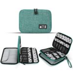 Electronics Organizer, Jelly Comb Electronic Accessories Cable Organizer Bag Waterproof Travel Cable Storage Bag for Charging Cable, Cellphone, Mini Tablet (7.9”) and More (Leaf Green)