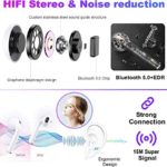 Wireless Earbuds, Bluetooth 5.0 Headphones Hi-Fi Stereo Bluetooth Earbuds Half in-Ear True Wireless Earbuds with Buit-in Mic Headset 35H Playtime with Charging Case Waterproof for Work/Travel/Gym -11