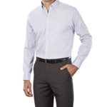 Van Heusen Men’s Pinpoint Regular Fit Solid Button Down Collar Dress Shirt, Blue, 16.5″ Neck 32″-33″ Sleeve
