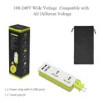 UPWADE Outlet Travel Power Strip Surge Protector with 4 Smart USB Charging Ports (Total 5V 4.2A Output) and 5ft Cord,Multi-Port USB Wall Charger Desktop Hub Portable Travel Charger Charging Station