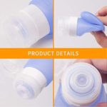3oz / 90ml Refillable Travel Bottles Set Squeezable Silicon Tubes Leak Proof Travel Accessories for Shampoo Liquids – Set of 8