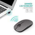 Jelly Comb 2.4G Slim Wireless Mouse with Nano Receiver, Less Noise, Portable Mobile Optical Mice for Notebook, PC, Laptop, Computer, MacBook MS001 (Gray)