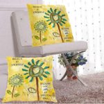 AUISS Believe in Yourself Pillow Cases, Farmhouse Sunflower Pillow Covers Household Pillowcase Home Bed Sofa Bench Living Room 2-Pack Square Design (18×18 inch) Indoor Outdoor Home Decor