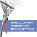 Professional EZ Travel Collection Adjustable Telescopic Folding Rake, Expandable Rake for Gardens, Flower Beds, Window Wells, and More