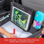 Lusso Gear Kids Travel Tray – Inspire Active Toddlers & Big Kids for Years w/ Dry Erase Board & Eating Snack Tray, No-Drop Tablet iPad Holder Stand & Art Supplies Storage Pockets