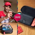 Officially Licensed Nintendo Switch Mario Kart 8 Deluxe Carrying Case – Protective Deluxe Travel Case with Adjustable Viewing Stand – Game Case Included
