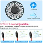 Cevapro Portable Fan Hand Free Mini Fan with Neck Hanging Design USB Battery Rechargeable Personal Desk Fan with Strong Airflow 2 Wind Head for Travel Outdoor Office Home Sports …