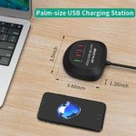 USB Charger Hub with Quick Charge 3.0 JACKYLED 4 USB Ports Portable Fast Charging Station for Multiple Devices Compatible with iPhone iPad Galaxy Home Office Nightstand Desktop Travel Cruise Black