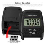 Peakeep Small Folding Battery Operated Alarm Clock, Travel Digital Easy Operation Alarm Clock (Black)