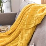 DYNSL Throw Blanket Knit Sweater Style Year Round Gift Indoor Outdoor Travel Accent Throw for Sofa Comforter Couch Bed Recliner Living Room Bedroom Decor，100% Cotton