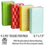 Pocket Sized Travel Facial Tissue, 24 Packets, 216 Sheets, Geometric Print