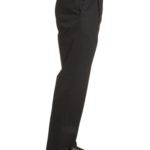 Haggar Men’s Work to Weekend Khaki Classic Fit No Iron Hidden Expandable Waistband Pleated Front Pant, Black, 40×30